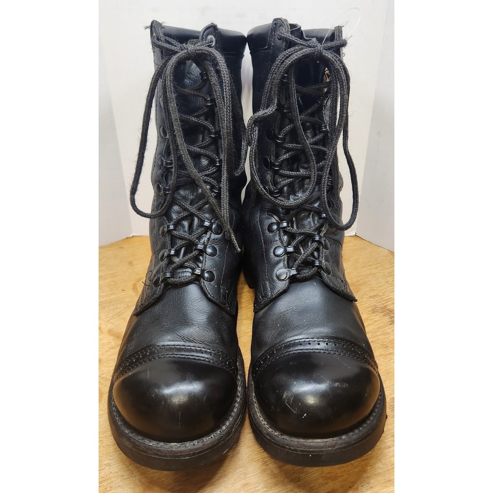 VTG 90's Corcoran 1525 Field Boots Black Leather Cap Toe Vibram Sole Size 10.5 E